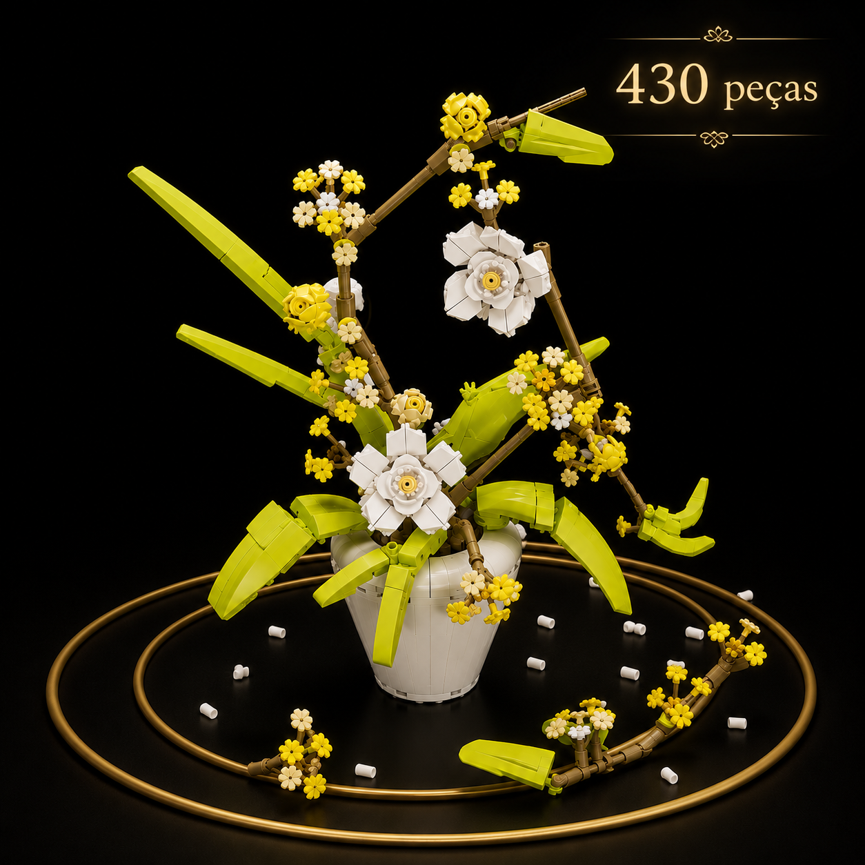 Blocos de Montar Flores Osmanthus — Decoração Botânica para Adultos