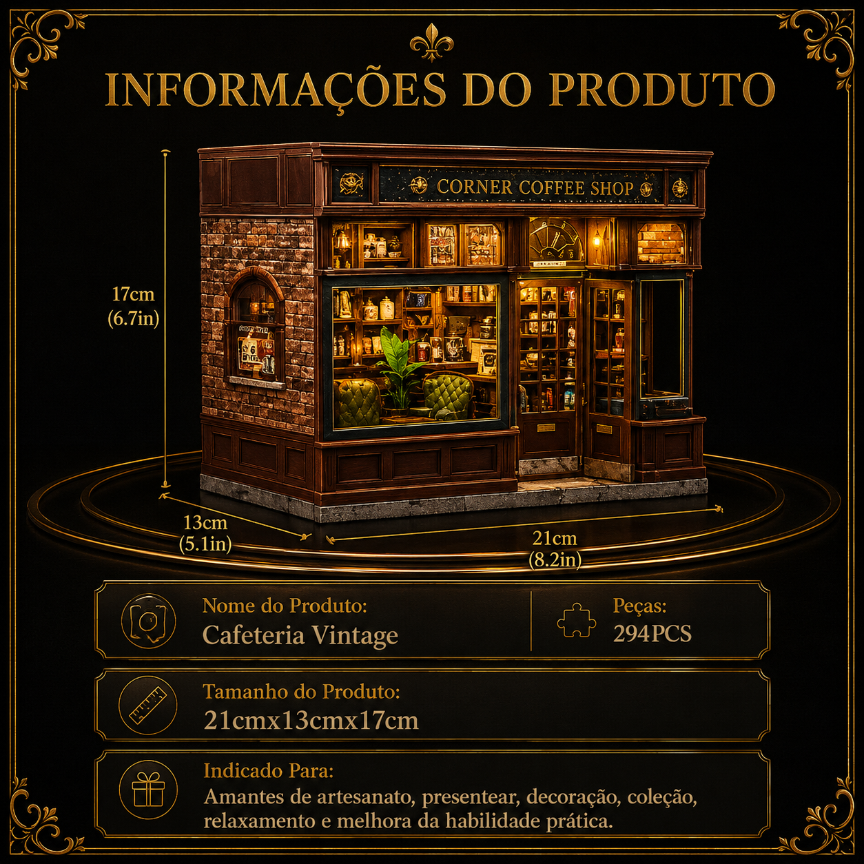 Cafeteria Vintage — Kit de Montar em Madeira